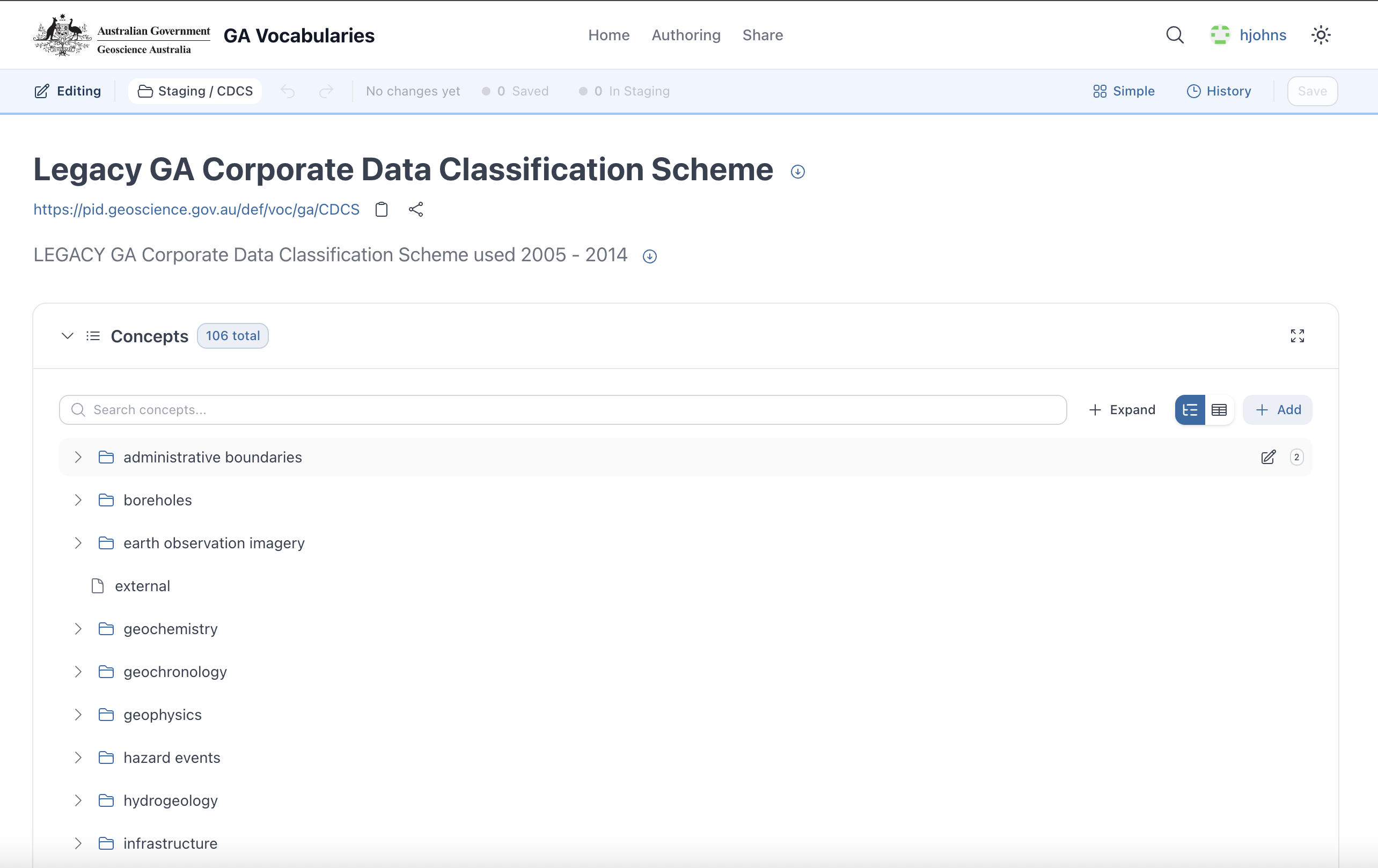 Hierarchical tree view