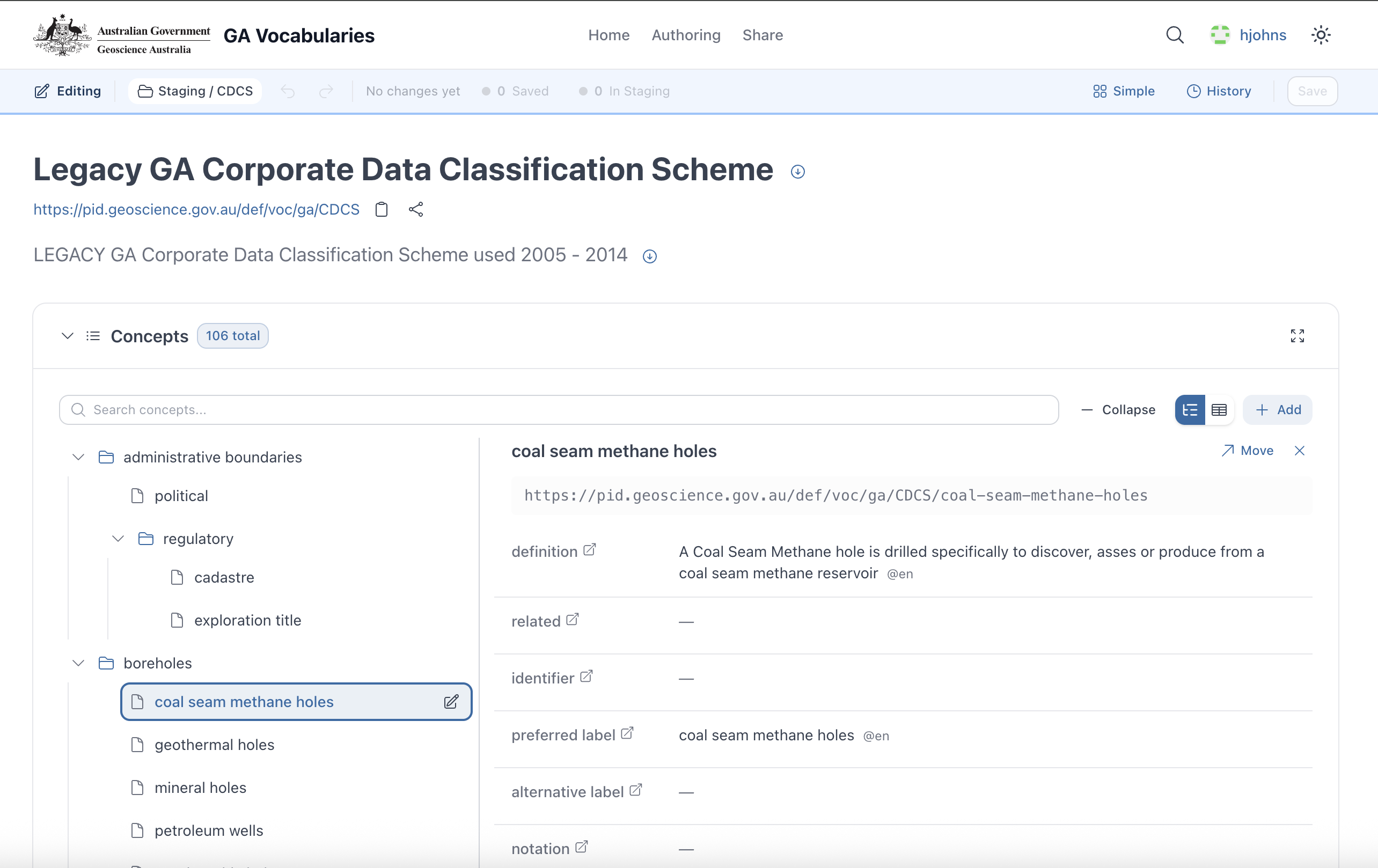 Viewing concept to edit