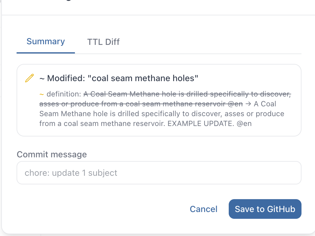 Save to GitHub dialog