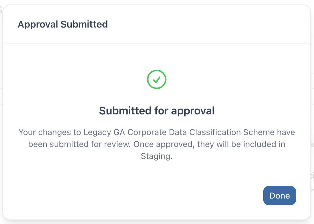 Approval submitted confirmation
