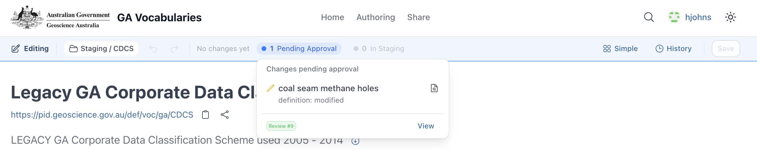 Pending approval indicator