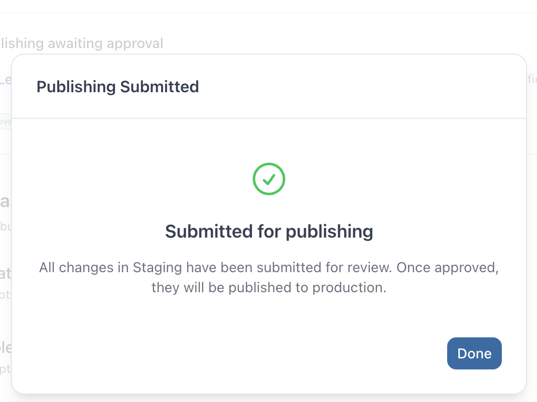 Publishing submitted