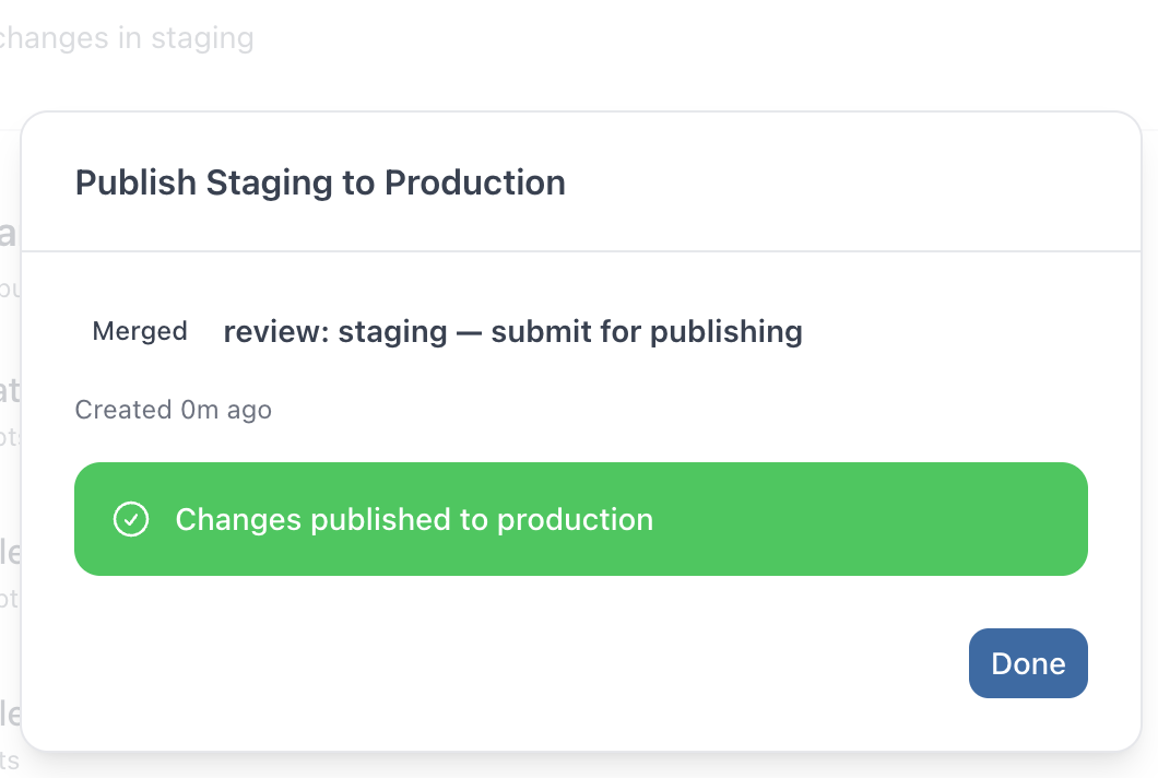 Published to production